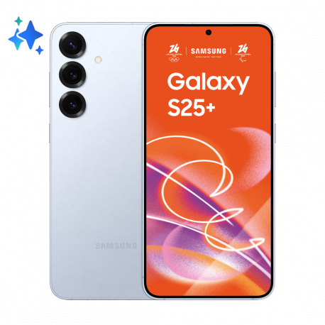 Samsung Galaxy S25+ - 5G smartphone - dual-SIM - RAM 12 GB  /  Internal Memory 512 GB - OLED display - 6.7" - 3120 x 1440 pixels (120 Hz) - 3x rear cameras 50 MP, 12 MP, 10 MP - front camera 12 MP - icy blue - 0
