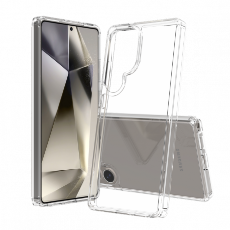 Screenor Bumper - Back cover for mobile phone - thermoplastic polyurethane (TPU), acrylic - transparent - for Samsung Galaxy S25 Ultra - 0