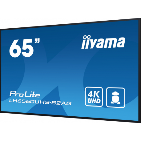 iiyama ProLite LH6560UHS-B2AG - 65" Diagonal Class (64.5" viewable) LED-backlit LCD display - digital signage - with built-in media player and wireless media receiver - 4K UHD (2160p) 3840 x 2160 - Edge LED - black bezel with matte finish - 6