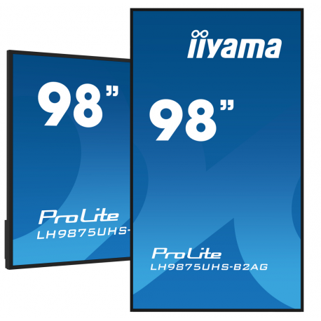 iiyama ProLite LH9875UHS-B2AG - 98" Diagonal Class (97.5" viewable) LED-backlit LCD display - digital signage - with built-in media player / optional slot-in PC capability - 4K UHD (2160p) 3840 x 2160 - black bezel with matte finish - 0