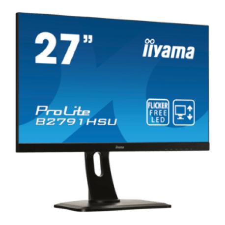iiyama ProLite XU2793HSU-B7 - LED monitor - 27" - 1920 x 1080 Full HD (1080p) @ 75 Hz - IPS - 300 cd/m² - 1300:1 - 1 ms - HDMI, DisplayPort - speakers - black, matte - 0