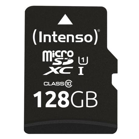 Intenso - Flash memory card (microSDXC to SD adapter included) - 128 GB - UHS-I  /  Class10 - microSDXC UHS-I - 0