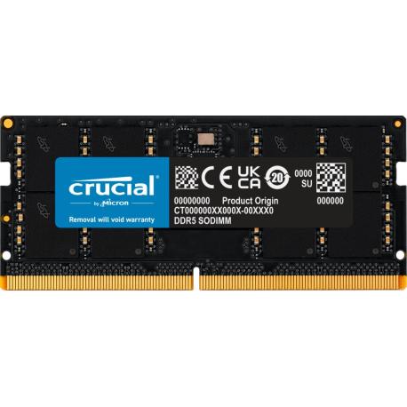 Crucial - DDR5 - module - 32 GB - SO-DIMM 262-pin - 4800 MHz  /  PC5-38400 - CL40 - 1.1 V - unbuffered - non-ECC - 0