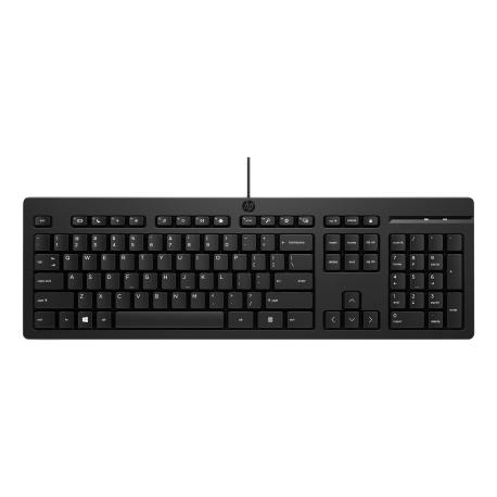 HP 125 - Keyboard - 100% - full size - USB - QWERTY - International English - black - 0