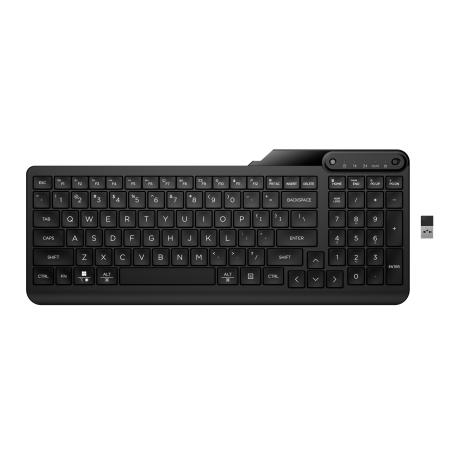 HP 475 - Keyboard - dual-mode, multi-device, compact, 2-zone layout, low profile key travel, 12 programmable buttons - wireless - 2.4 GHz, Bluetooth 5.3 - QWERTY - English - jet black - 0