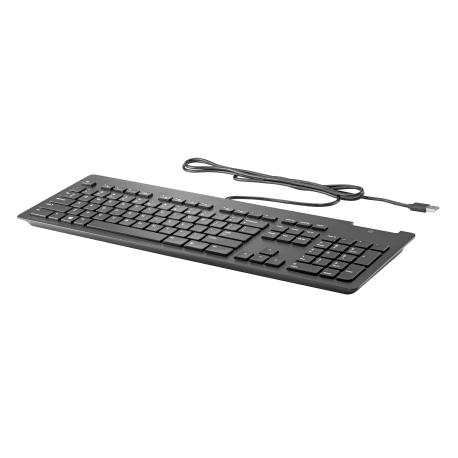 HP Slim v2 USB Wired Keyboard - Smartcard - Black - US/RUS - 0