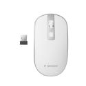 Gembird - Mouse - ergonomic - optical - 4 buttons - wireless - 2.4 GHz - USB wireless receiver - white, silver - blister