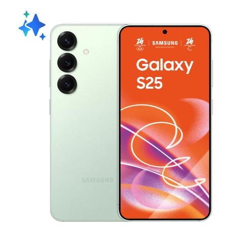 Samsung Galaxy S25 - 5G smartphone - dual-SIM - RAM 12 GB  /  Internal Memory 128 GB - OLED display - 6.2" - 2340 x 1080 pixels (120 Hz) - 3x rear cameras 50 MP, 12 MP, 10 MP - front camera 12 MP - mint - 0