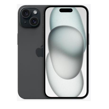 Apple iPhone 15 - 5G smartphone - dual-SIM  /  Internal Memory 256 GB - OLED display - 6.1" - 2556 x 1179 pixels - 2x rear cameras 48 MP, 12 MP - front camera 12 MP - black - 0