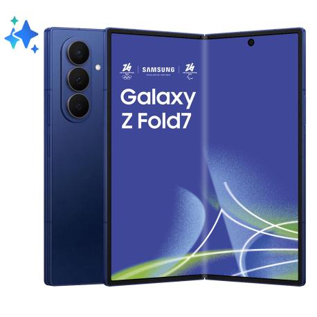 Samsung Galaxy Z Fold7 - 5G smartphone - dual-SIM - RAM 12 GB / Internal Memory 256 GB - OLED display - 8" - 8" - 2184 x 1968 pixels 2184 x 1968 pixels (120 Hz) - 3x rear cameras 200 MP, 12 MP, 10 MP - 2x front cameras 10 MP, 10 MP - blue shadow - 0