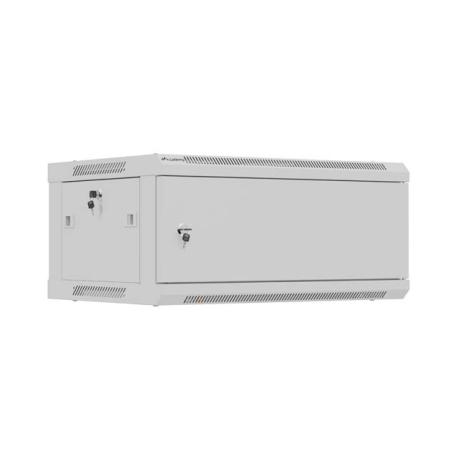 Lanberg WF01 Series - Rack cabinet - 600x450, flat pack, with metal door - wall mountable - grey, RAL7035 - 4U - 19" - 0