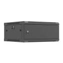 Lanberg WF01 Series - Rack cabinet - 600x600, flat pack, with metal door - wall mountable - black, RAL 9004 - 4U - 19"