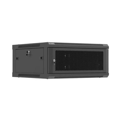 Lanberg WF01 Series - Rack cabinet - 600x600, flat pack, with perforated door - wall mountable - black, RAL 9004 - 4U - 19" - 0