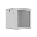 Lanberg WF01 Series - Rack cabinet - 600x600, flat pack, with perforated door - wall mountable - grey, RAL7035 - 12U - 19"