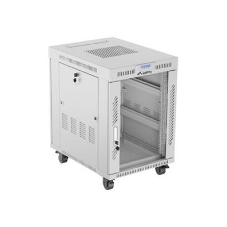 Lanberg - Rack cabinet - flat pack - with 6 cooling fans - free-standing - RAL 7035, grey - 15U - 19" - 0