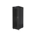 Lanberg - Rack cabinet - with 4 cooling fans, display - black, RAL 9004 - 42U - 19"