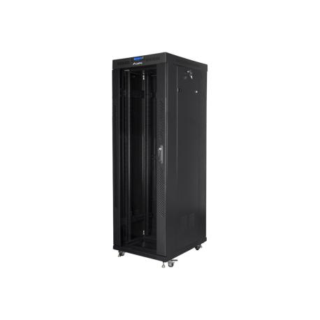 Lanberg - Rack cabinet - with 4 cooling fans, display - black, RAL 9004 - 37U - 19" - 0