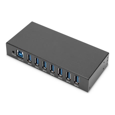 DIGITUS - Hub - industrial line - 7 x SuperSpeed USB 3.0 - desktop, DIN rail mountable, wall-mountable - 0