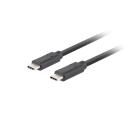 Lanberg - USB cable - 24 pin USB-C male to 24 pin USB-C male - 1 m - black - 4K(4096 x 2160) support, 100W Power Delivery