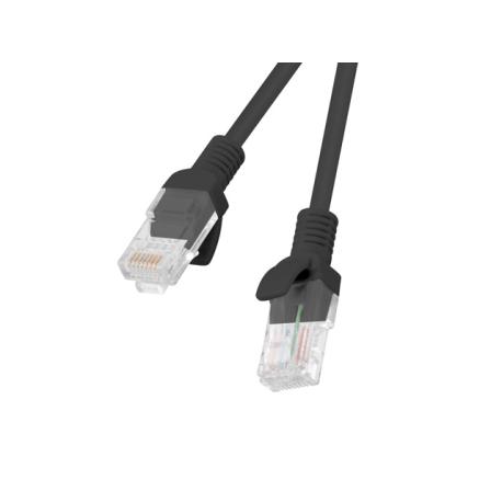 Lanberg - Patch cable - RJ-45 (M) to RJ-45 (M) - 2 m - UTP - CAT 5e - stranded - black, RAL 9004 - 0