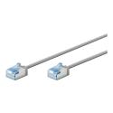 goobay - Patch cable - RJ-45 (M) to RJ-45 (M) - 15 cm - 3.8 mm - U / UTP, Unshielded - CAT 6a - halogen-free, slim, stranded - grey