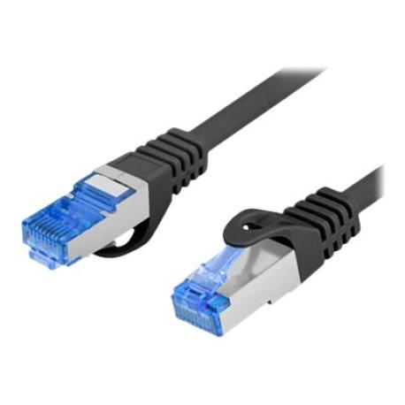 Lanberg - Patch cable - RJ-45 (M) to RJ-45 (M) - 2 m - S / FTP - CAT 6a - stranded - black, RAL 9004 - 0
