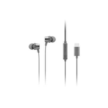 Lenovo 300 - Earphones with mic - in-ear - grey - 0