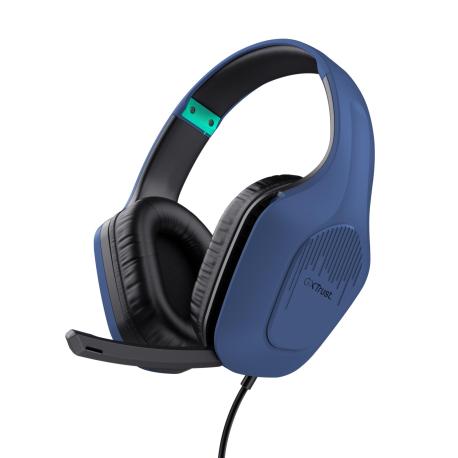 Trust GXT 415B Zirox - Headset - full size - wired - 3.5 mm jack - blue - 0