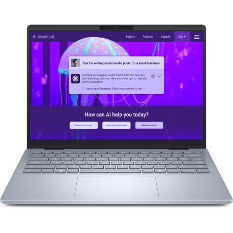 Dell 14 Plus DB14250 - Intel Core Ultra 7 - 256V  /  up to 4.8 GHz - Win 11 Home - Intel Arc Graphics 140V - 16 GB RAM - 512 GB SSD NVMe - 14" 2560 x 1600 (2.5K) @ 90 Hz - Wi-Fi 7 - ice blue - with 3 Years Basic Onsite Service after Remote Diagnosis with Hardware-Only Support - 0