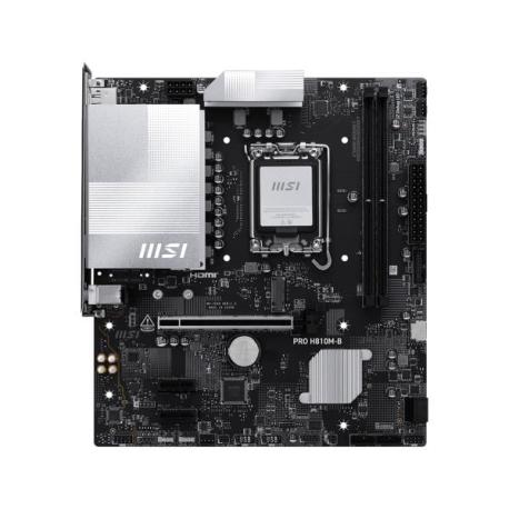 MSI PRO H810M-B - Motherboard - micro ATX - LGA1851 Socket - H810 Chipset - USB 3.2 Gen 1, USB-C 3.2 Gen2 - 2.5 Gigabit LAN - onboard graphics (CPU required) - HD Audio (8-channel) - 0
