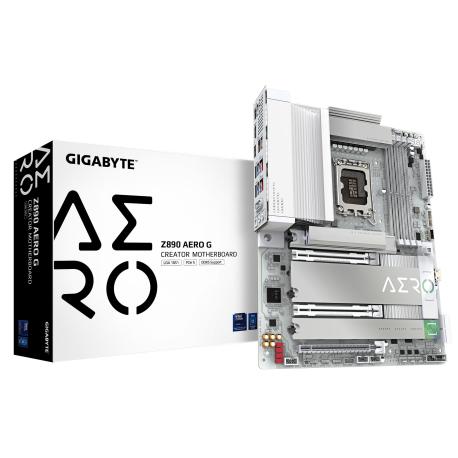 Gigabyte Z890 AERO G - Motherboard - ATX - LGA1851 Socket - Z890 Chipset - USB4, USB 3.2 Gen 2, USB 3.2 Gen 1, USB-C 3.2 Gen 2x2 - 2 x 2.5 Gigabit LAN, Bluetooth, Wi-Fi 7 - onboard graphics (CPU required) - HD Audio (8-channel) - 0