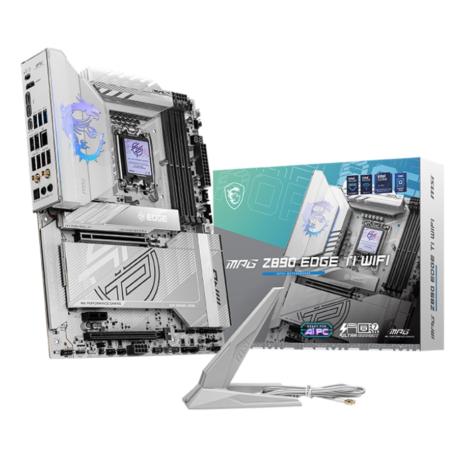 MSI MPG Z890 EDGE TI WIFI - Motherboard - ATX - LGA1851 Socket - Z890 Chipset - USB4, USB 3.2 Gen 1, USB 3.2 Gen 2, USB-C 3.2 Gen 2x2, USB-C 3.2 Gen2 - 5 Gigabit Ethernet, Wi-Fi 7, Bluetooth - onboard graphics (CPU required) - HD Audio (8-channel) - 1