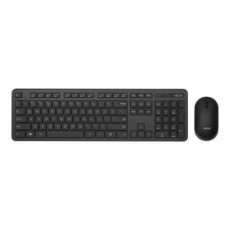 ASUS CW100 - Keyboard and mouse set - 100% - wireless - 2.4 GHz - QWERTZ - Lithuanian - black - 0