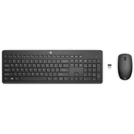HP 235 - Keyboard and mouse set - 3-zone layout, low profile key travel - full size - wireless - 2.4 GHz - QWERTY - English - black - Smart Buy - 0