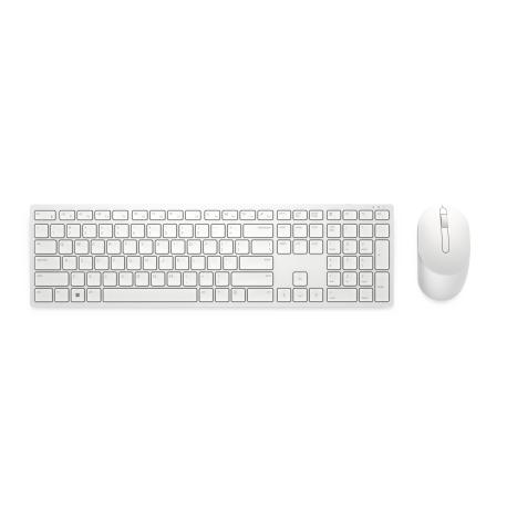 Dell Pro KM5221W - Keyboard and mouse set - wireless - 2.4 GHz - QWERTY - US International - white - 0