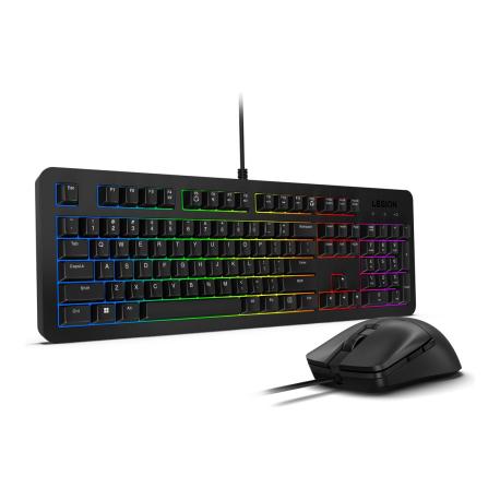 Lenovo Legion KM300 RGB - Keyboard and mouse set - gaming - full size - backlit - USB - QWERTY - US English - black - retail - 0