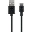 goobay - USB cable - USB (M) to USB-C (M) - USB 2.0 - 3 A - 2 m - black