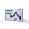 Gembird MA-WA1-02 - Mounting kit - adjustable arm - for flat panel - up to 7 kg - plastic, aluminium, steel - fine texture black - screen size: up to 27" - wall-mountable