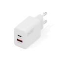 Digitus - Power adapter - GaN - 30 Watt - 1 A - 2 output connectors (USB-C, USB) - white