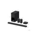 Sony HT-S40R - Sound bar system - for home theatre - 5.1-channel - wireless - Bluetooth - 600 Watt (Total)