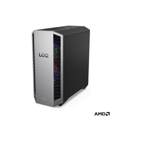 Lenovo LOQ 26ADR10 91DF - Tower gaming - Ryzen 7 8745HX  /  up to 5.1 GHz - RAM 32 GB - SSD 1 TB - NVMe - GeForce RTX 5070 - Gigabit Ethernet, Bluetooth 5.2, IEEE 802.11ax (Wi-Fi 6) - Win 11 Home - monitor: none - luna grey (front bezel), eclipse black (chassis) - 0