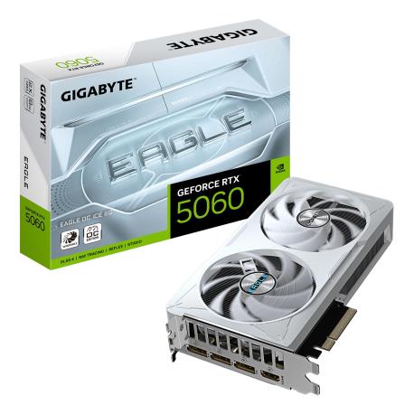 Gigabyte GeForce RTX 5060 EAGLE OC ICE 8G - Graphics card - GeForce RTX 5060 - 8 GB GDDR7 - PCI Express 5.0 - 3 x DisplayPort, HDMI - 1