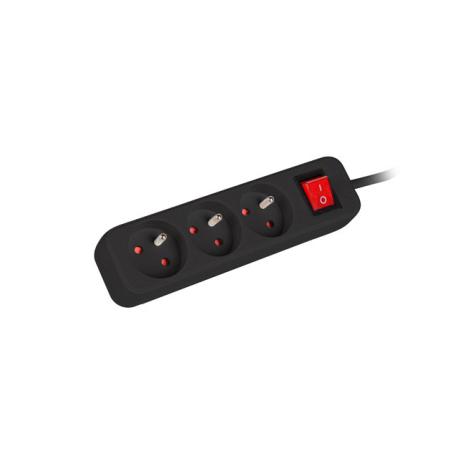 LANBERG PS1-03E-0150-BK 1.5M Black LANTERGE CURVE 3X 230V PL WITH CIRCUIT BREAKER FULL COPPER - 0