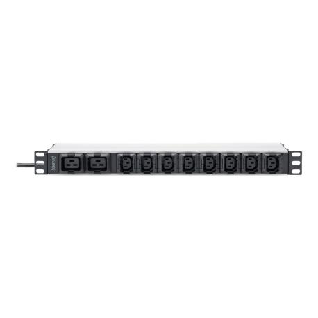 DIGITUS - Power distribution unit (rack-mountable) - AC 230 V - 3600 VA - 1-phase - input: IEC 60320 C20 - output connectors: 10 (8 x IEC 60320 C13, 2 x IEC 60320 C19) - 1U - 19" - 2 m cord - 0