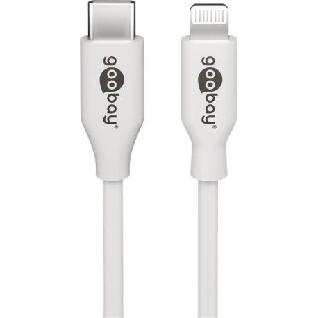 goobay - Lightning cable - USB-C (M) to Lightning (M) - 2 m - white - for Apple iPad / iPhone / iPod (Lightning) - 0