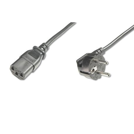 ASSMANN - Power cable - IEC 60320 C13 to CEE 7 / 7 (M) - AC 250 V - 5 m - 90° connector - black - Europe - 0