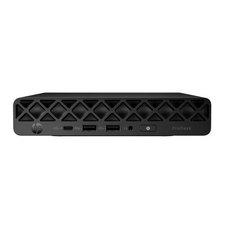 HP ProDesk 4 G1i AI - Mini Core Ultra 5 225T / up to 4.9 GHz - RAM 16 GB - SSD 512 GB - NVMe - Intel Graphics - IEEE 802.11ax (Wi-Fi 6E), Bluetooth 5.3, Gigabit Ethernet - Win 11 Pro - monitor: none - jack black - with HP Carbon Neutral Computing Services - To the Door Service for Desktop - 0