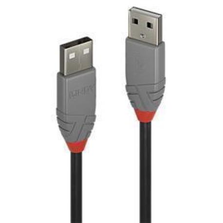 Lindy Anthra Line - USB cable - USB (M) to USB (M) - USB 2.0 - 2 m - round - black - 0