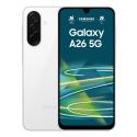 Samsung Galaxy A26 - 5G smartphone - dual-SIM - RAM 6 GB  /  Internal Memory 128 GB - microSD slot - OLED display - 6.7" - 2340 x 1080 pixels (120 Hz) - 3x rear cameras 50 MP, 8 MP, 2 MP - front camera 13 MP - white