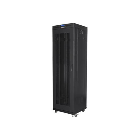 Lanberg V2 - Rack cabinet - flat pack, with mesh door, 600x600 - free-standing - black, RAL 9004 - 42U - 19" - 0